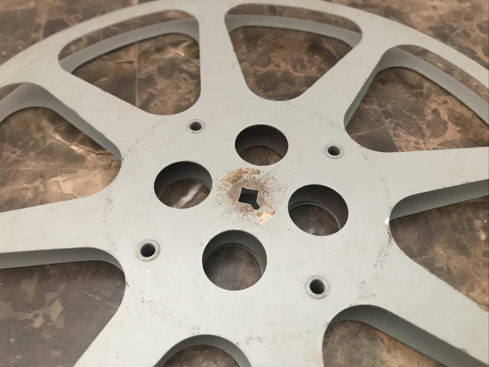 Vintage Film Reel Goldberg Bros 13.75”x 13.75” Gray Metal USA Deco Wall