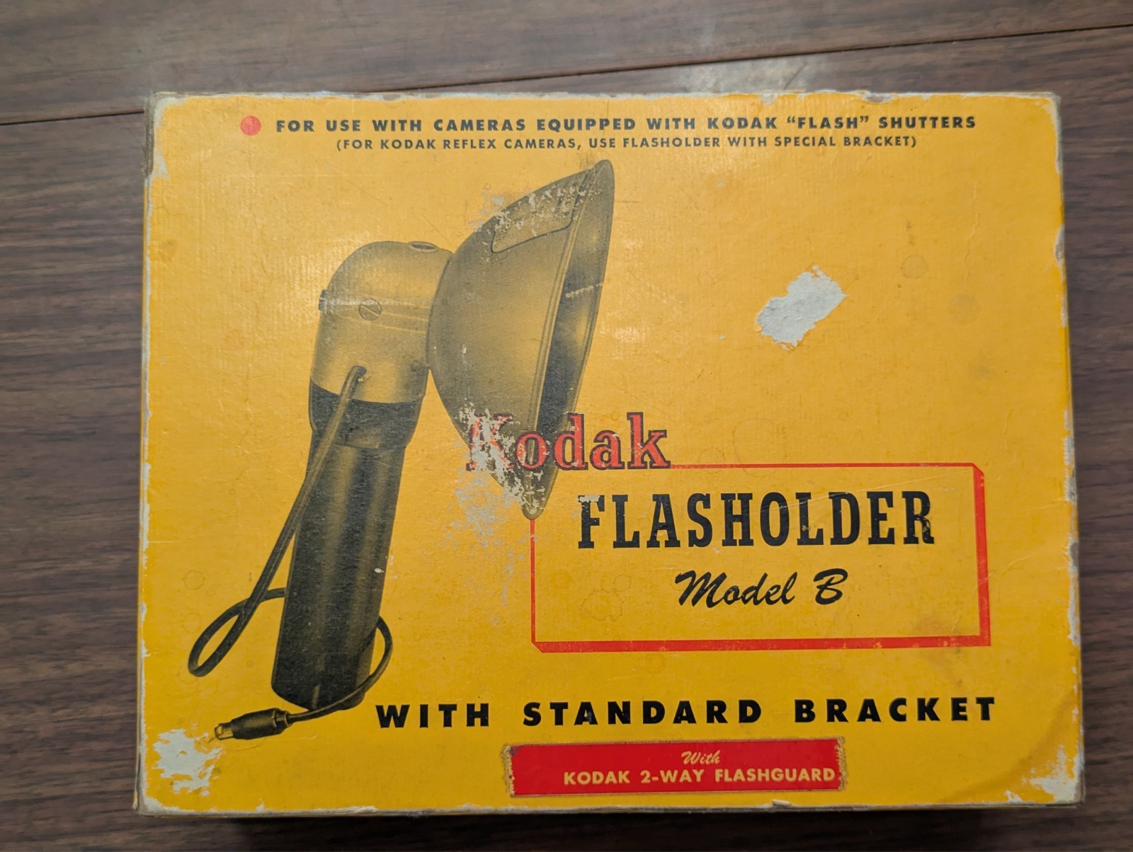 Vintage Kodak Flashholder Model B with bracket and bulb in Original Box