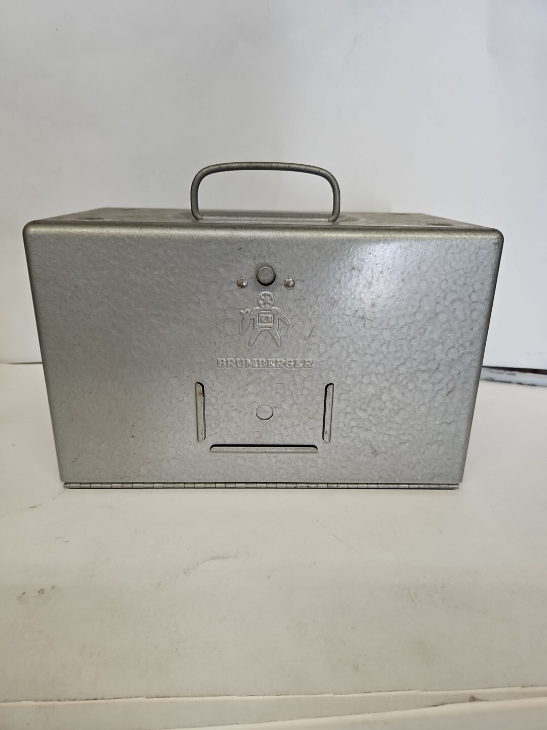 Brumberger Vintage Metal Film Can Storage Case Box with Three Film Containers