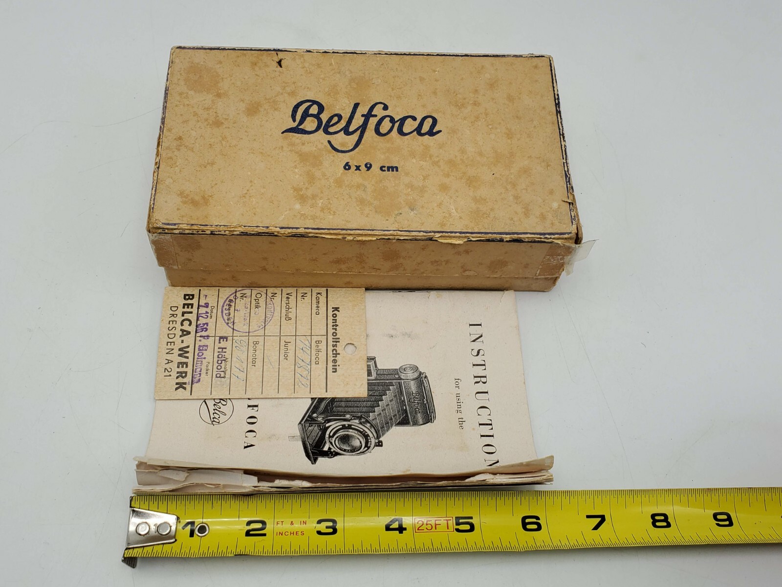 Belca Belfoca 6×9 cm Folding Camera Original Box & Instructions Only – Germany