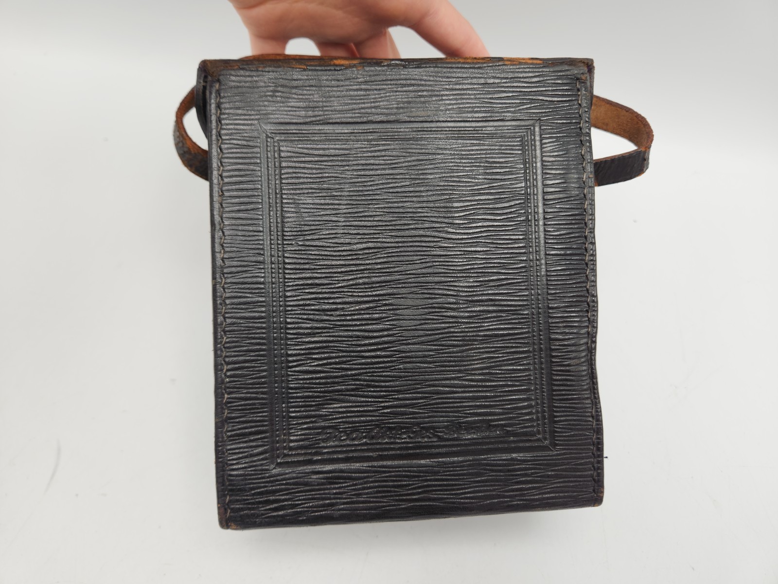 Antique Ica Case & 45x107mm Plate Glass Holder Frame for Polyscop Stereo Camera