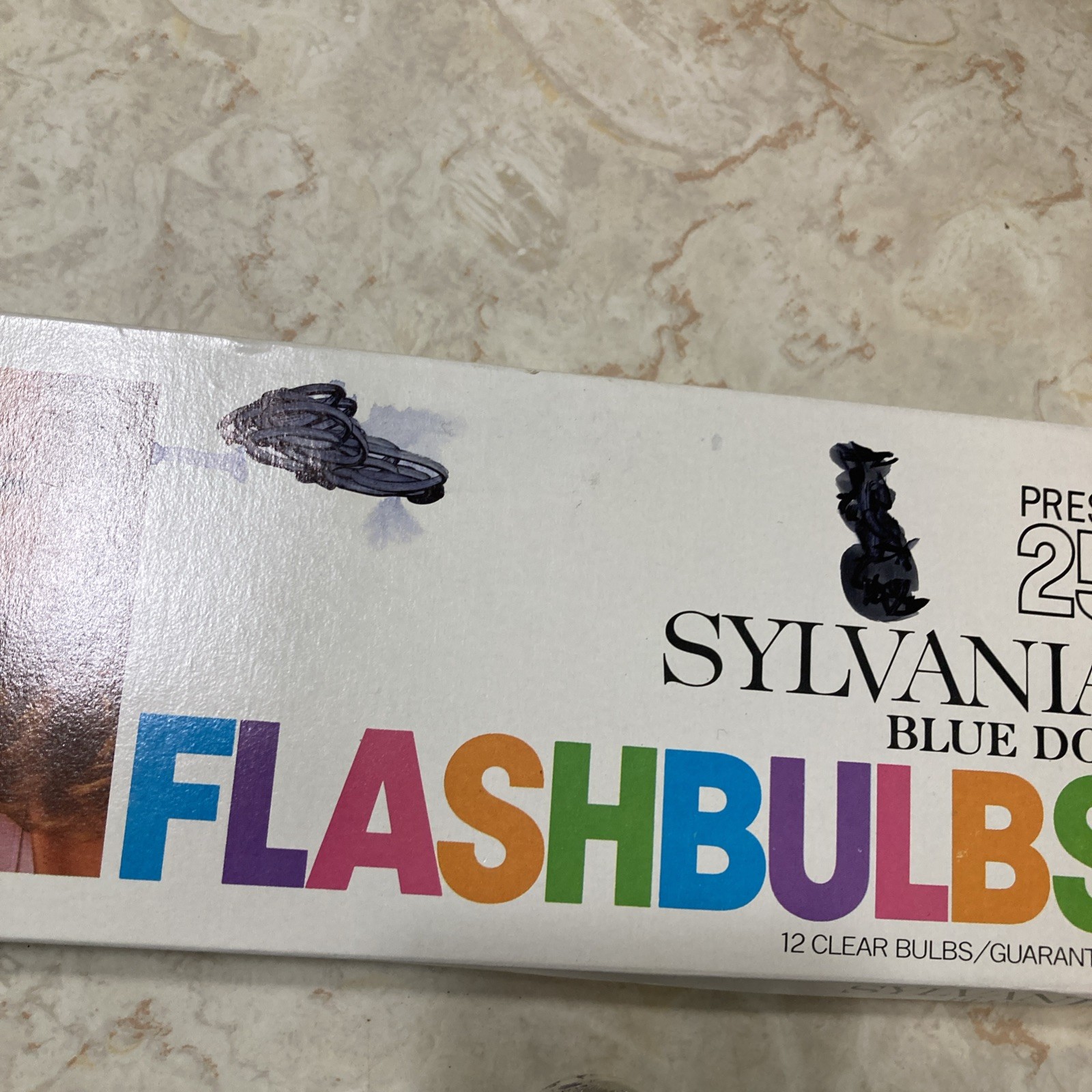 Vintage Sylvania Blue Dot Clear Flashbulbs 6 Ct. In 12 Ct. Box Press 25