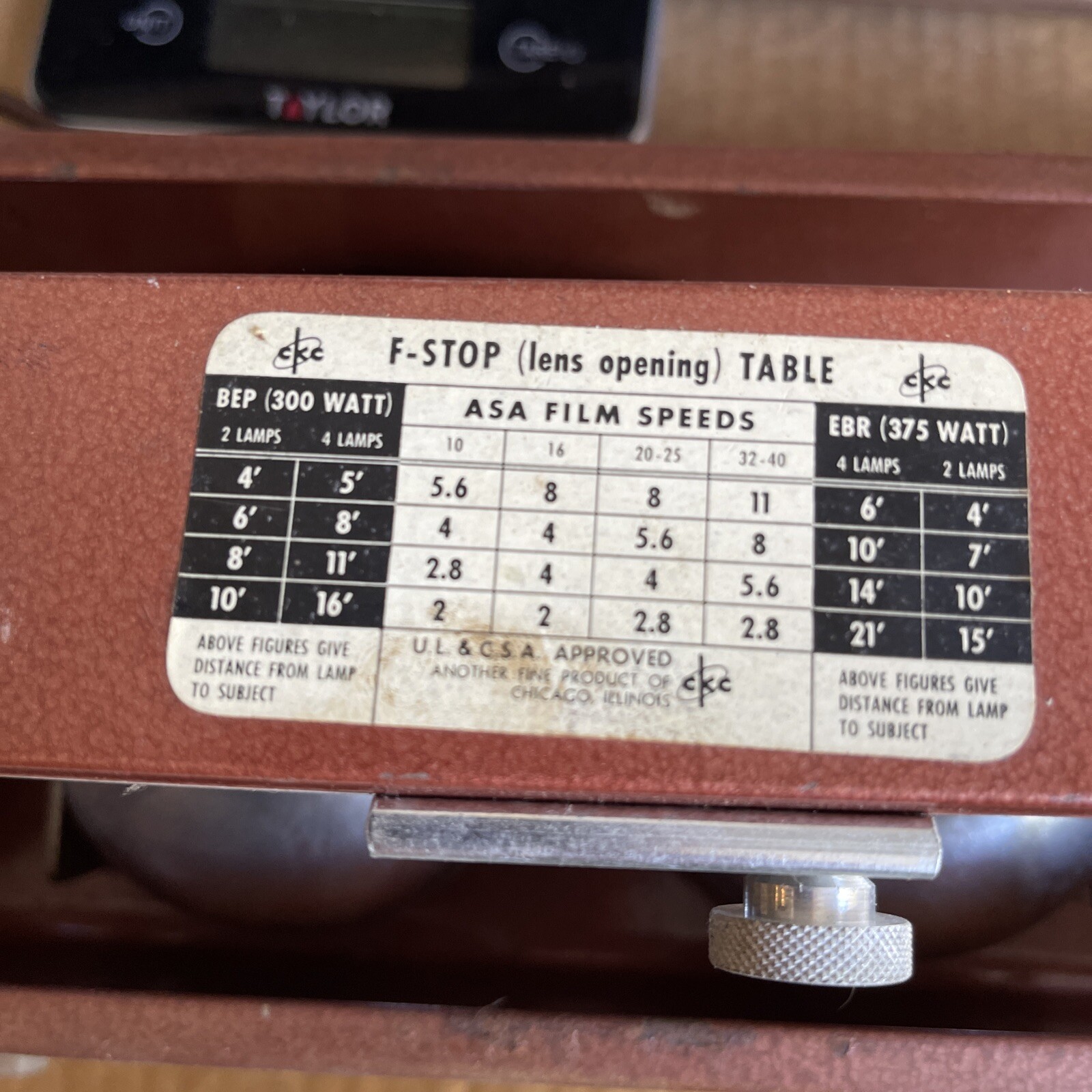 Vintage CKC 4 Light Movie Film Stage Lighting with Brown Case Works