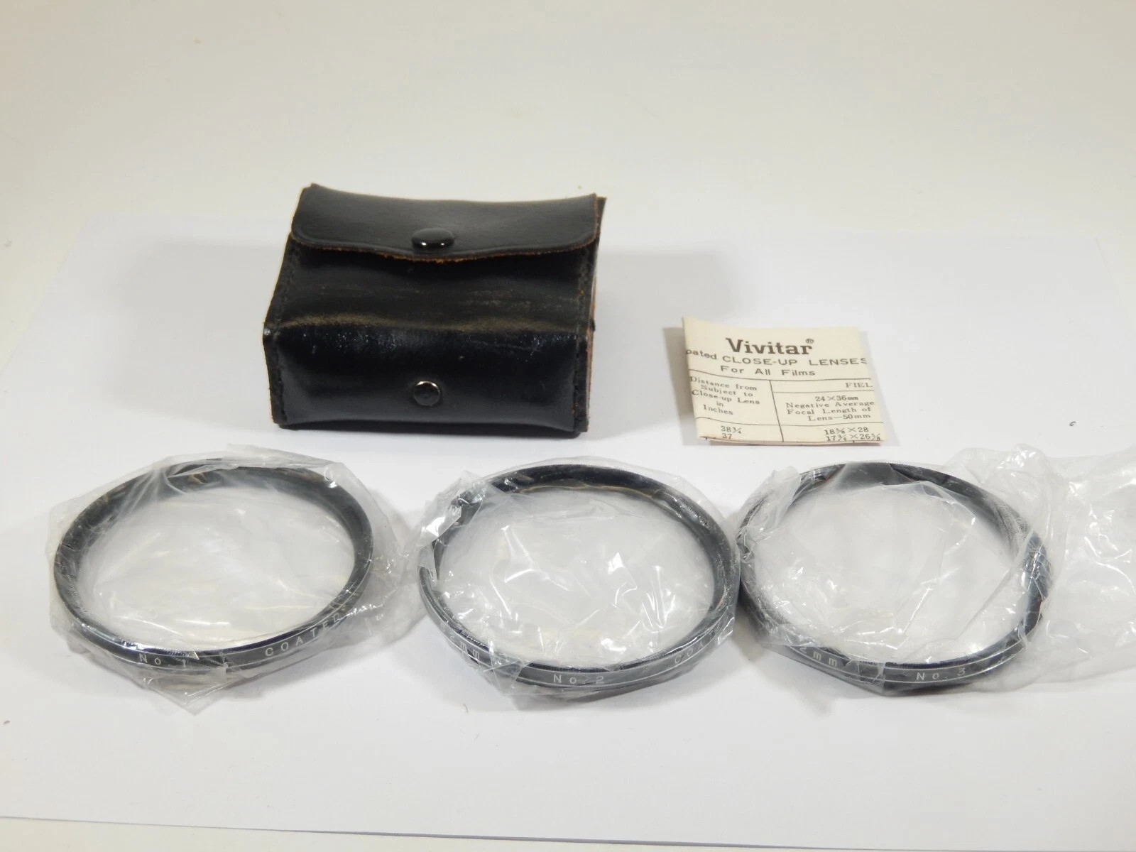 VINTAGE VIVITAR 62MM +1 +2 +3 CLOSE-UP LENS SET