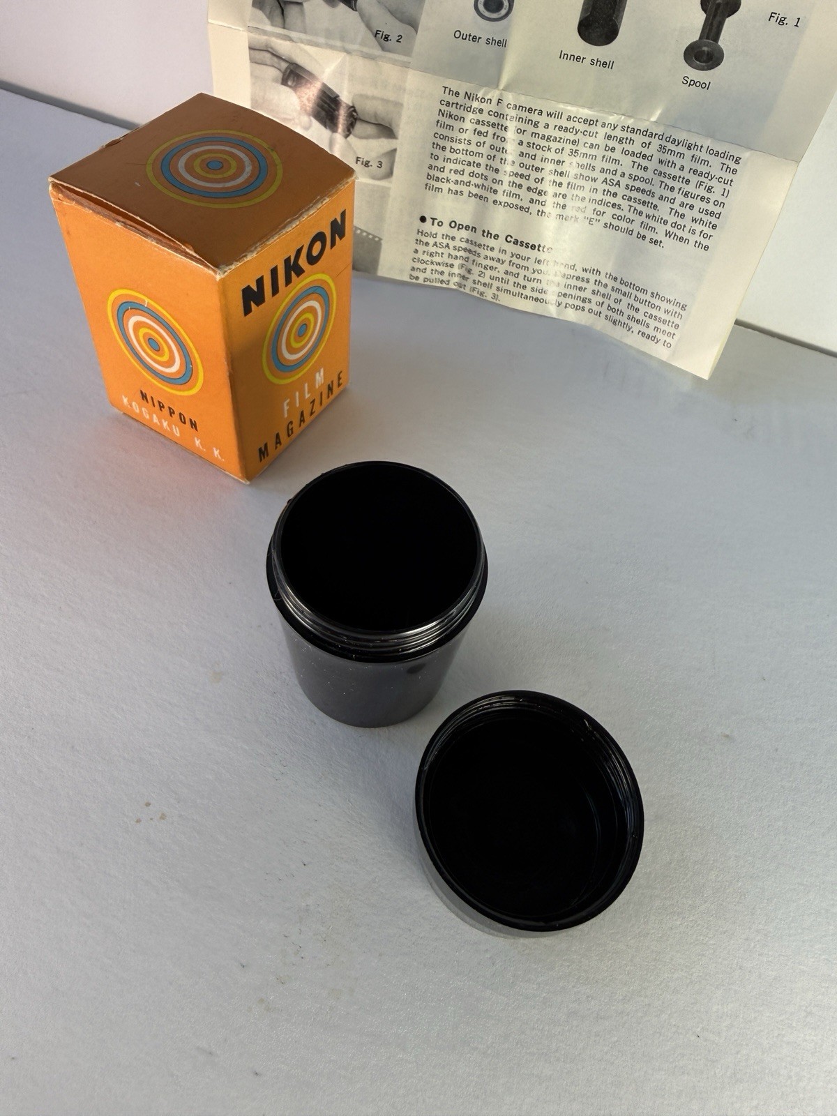 Original Nikon Reloadable Film Cassette for Early S RF Cameras w/ Case + Box