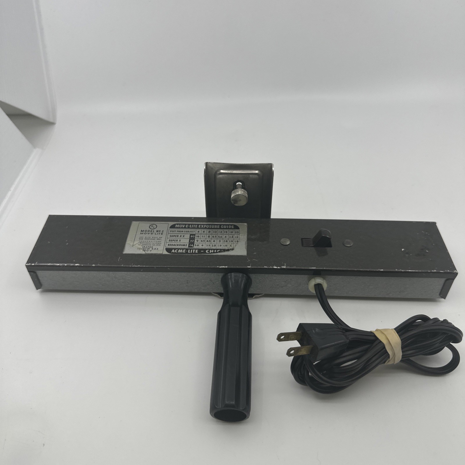 Acme Lite Mov-E-Lite Model No. 2 Vintage Made USA Movie Light Up To 375 Watts