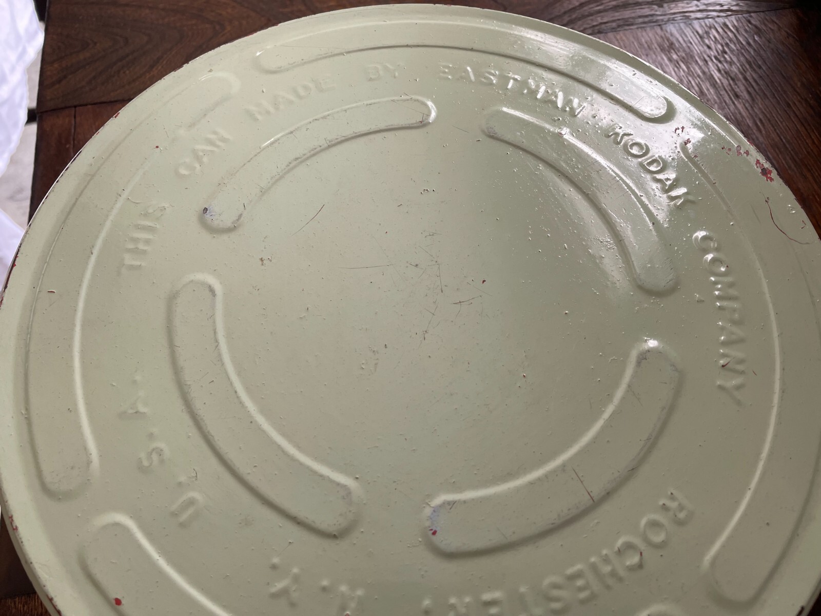 Retro Green KODAK EASTMAN COMPANY Rochester 10 1/4 Film Reel Metal Canister Vtg
