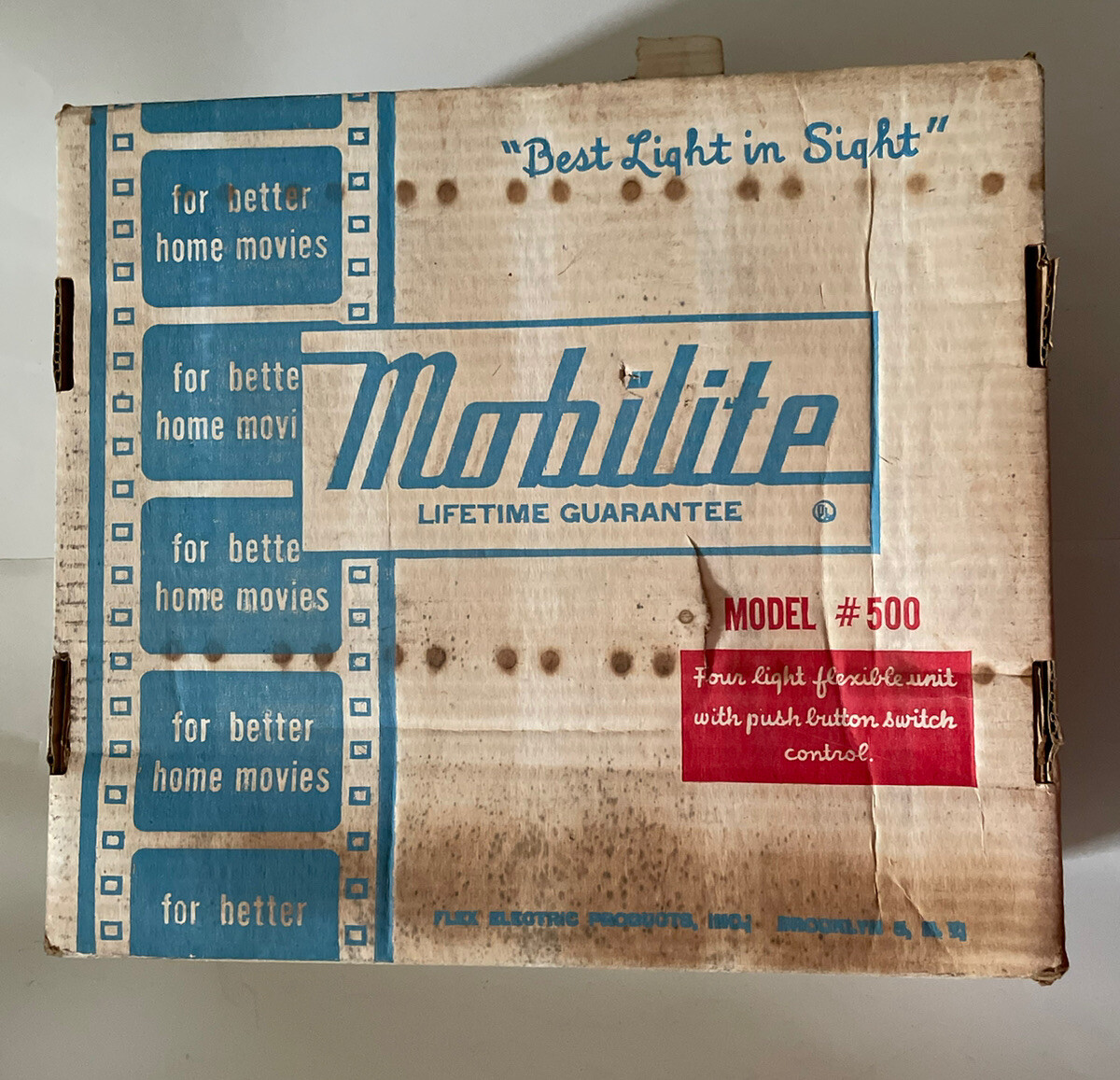 Mobilite Industrial Home Movie Lighting Flex Model 500 W/ Box & 4 Bulbs NOS