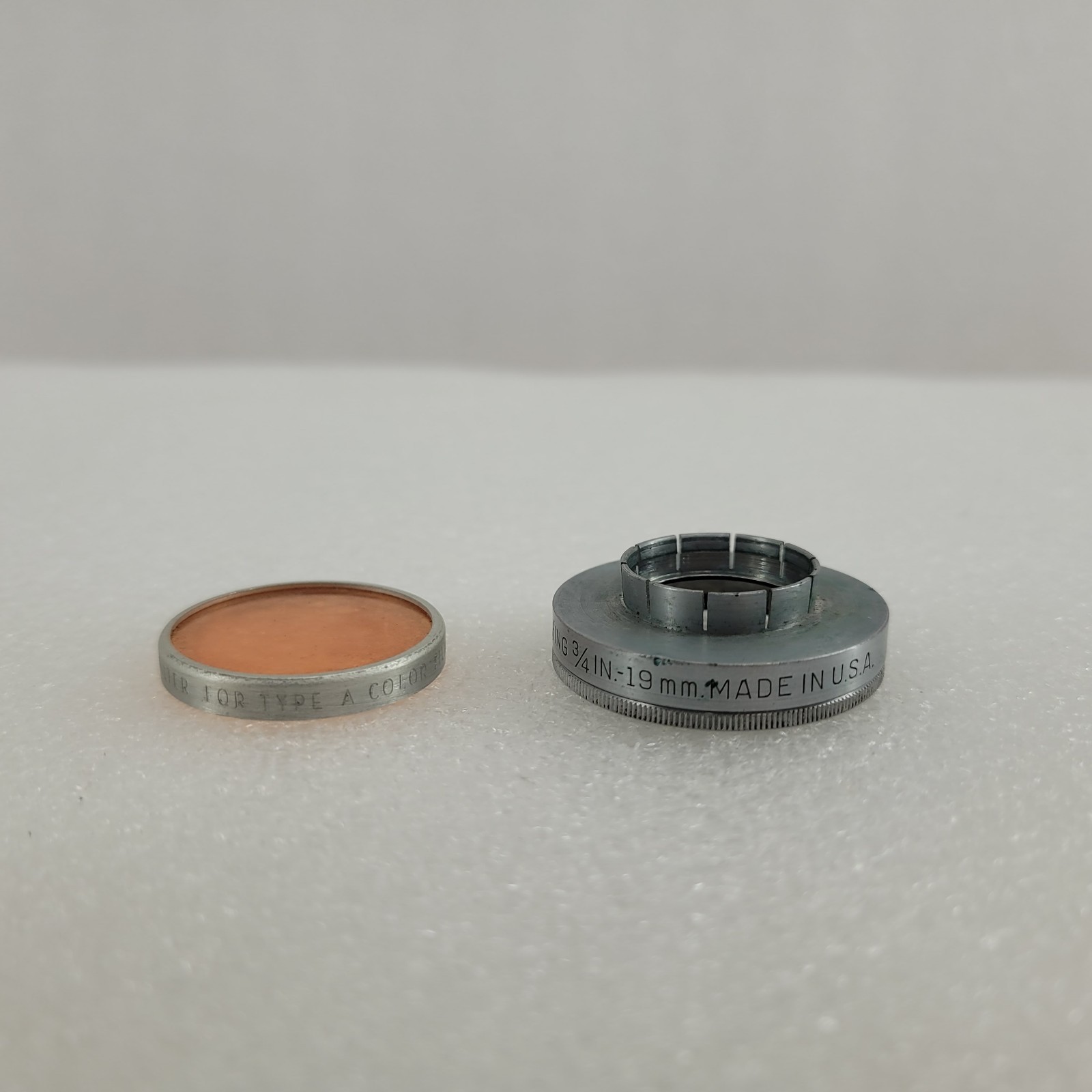 VINTAGE KODAK SERIES V FILTER ADAPTER RING 3/4 IN. 19MM Plus Daylight Filter