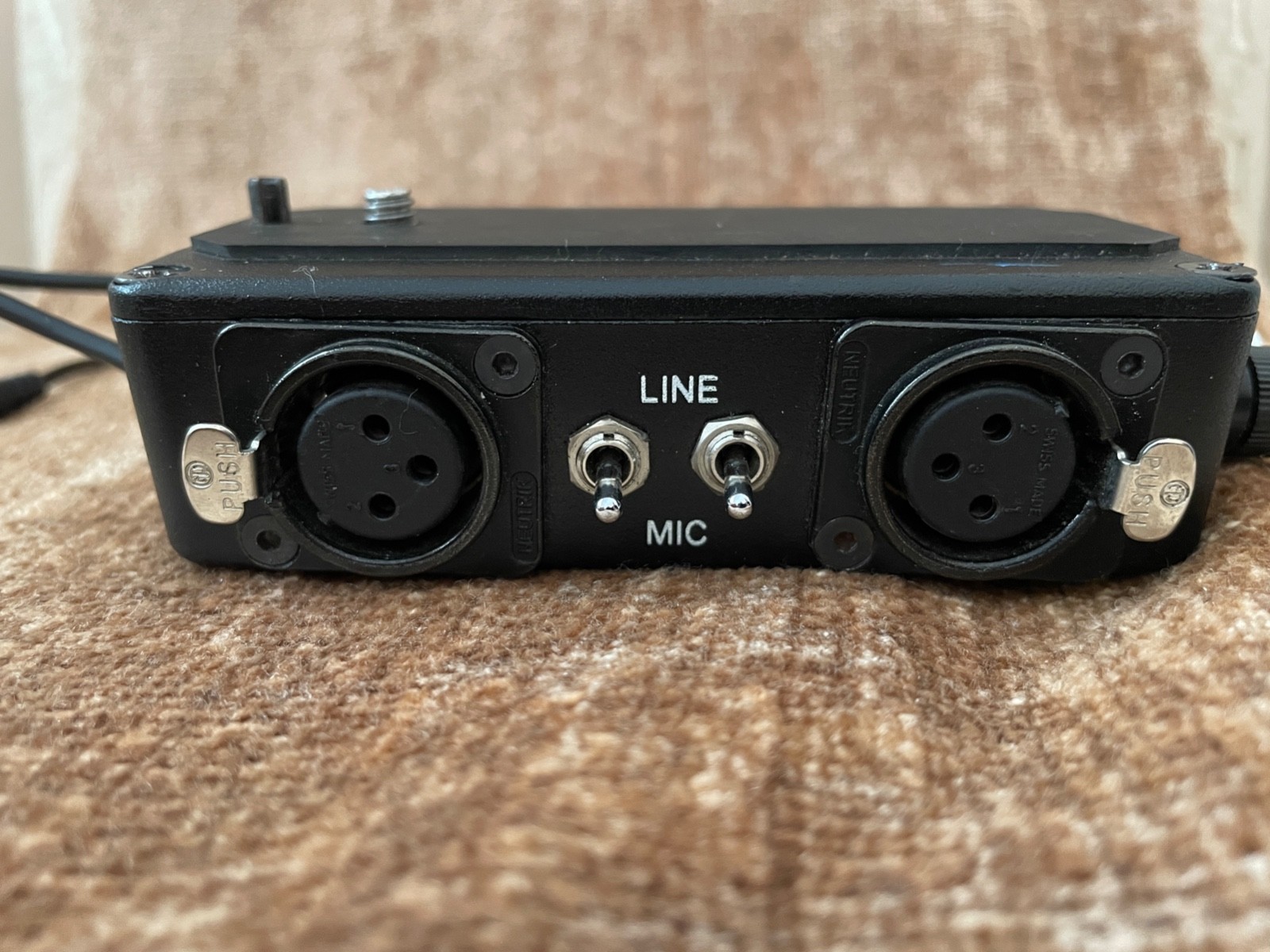 2 Channel audio mixer with Mic/Line XLR, inputs & 1/8″ Stereo output/Video Cam
