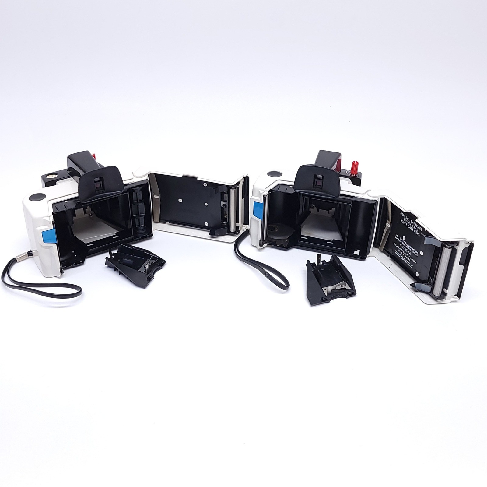 Vintage Pair of 60s Polaroid Land Camera Swinger Model 20 White
