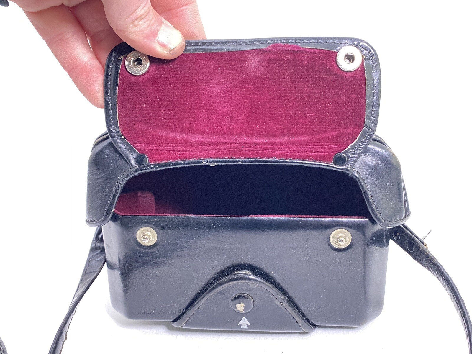 Vintage Genuine Nikon Nikkormat Black Leather Fitted Hard Case ~ Japan made