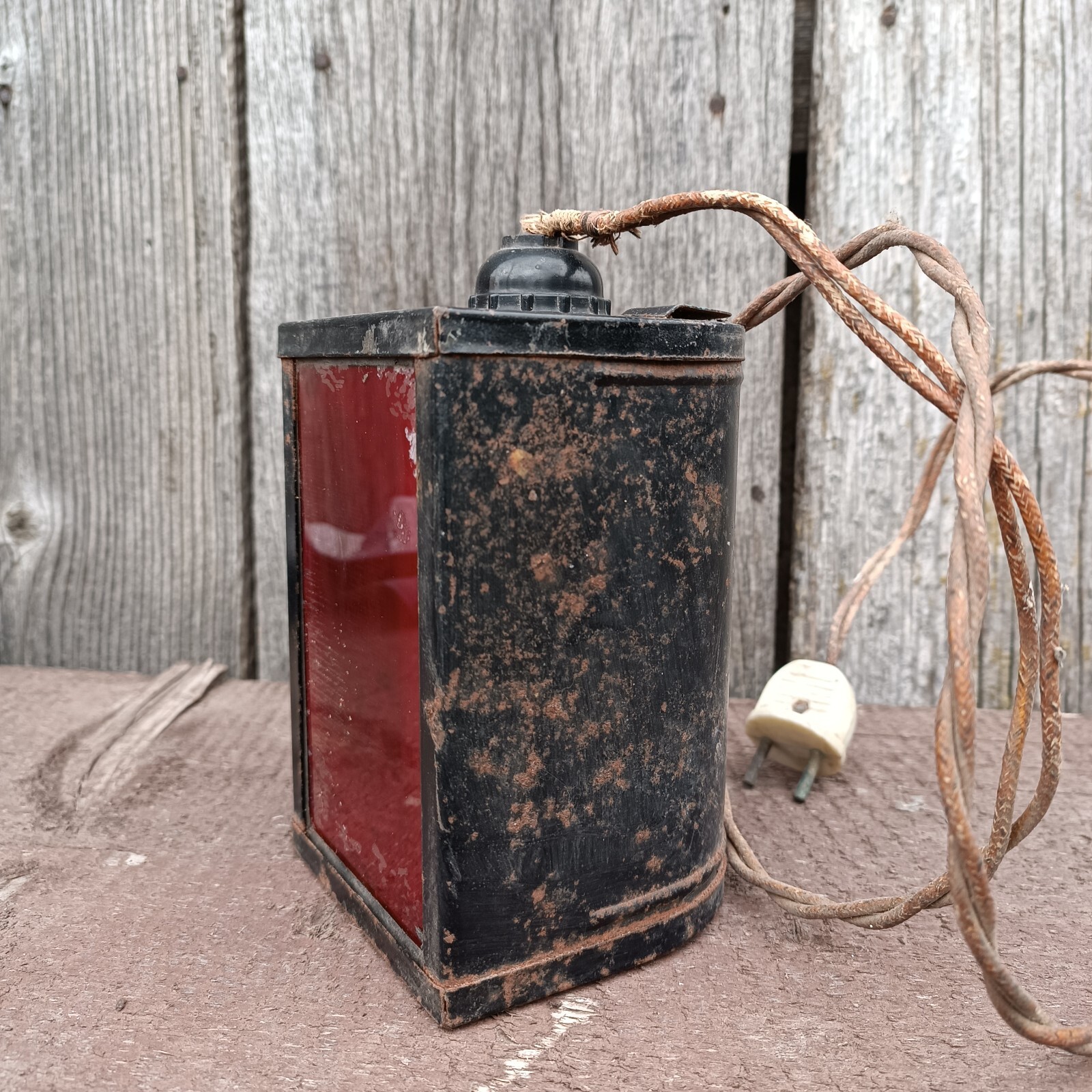 Soviet rich antique red lantern for photo printing 1980s USSR antique.