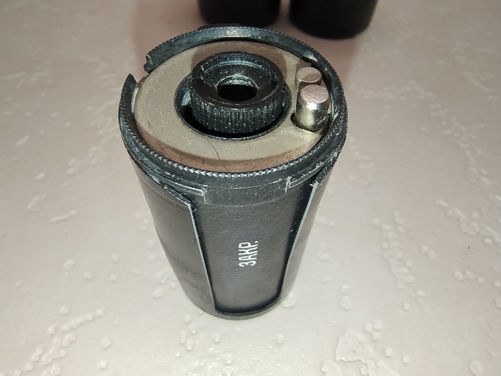 Soviet 35mm Film Cassette Kiev Reloadable 70s 80s Brass USSR With Case Vintage
