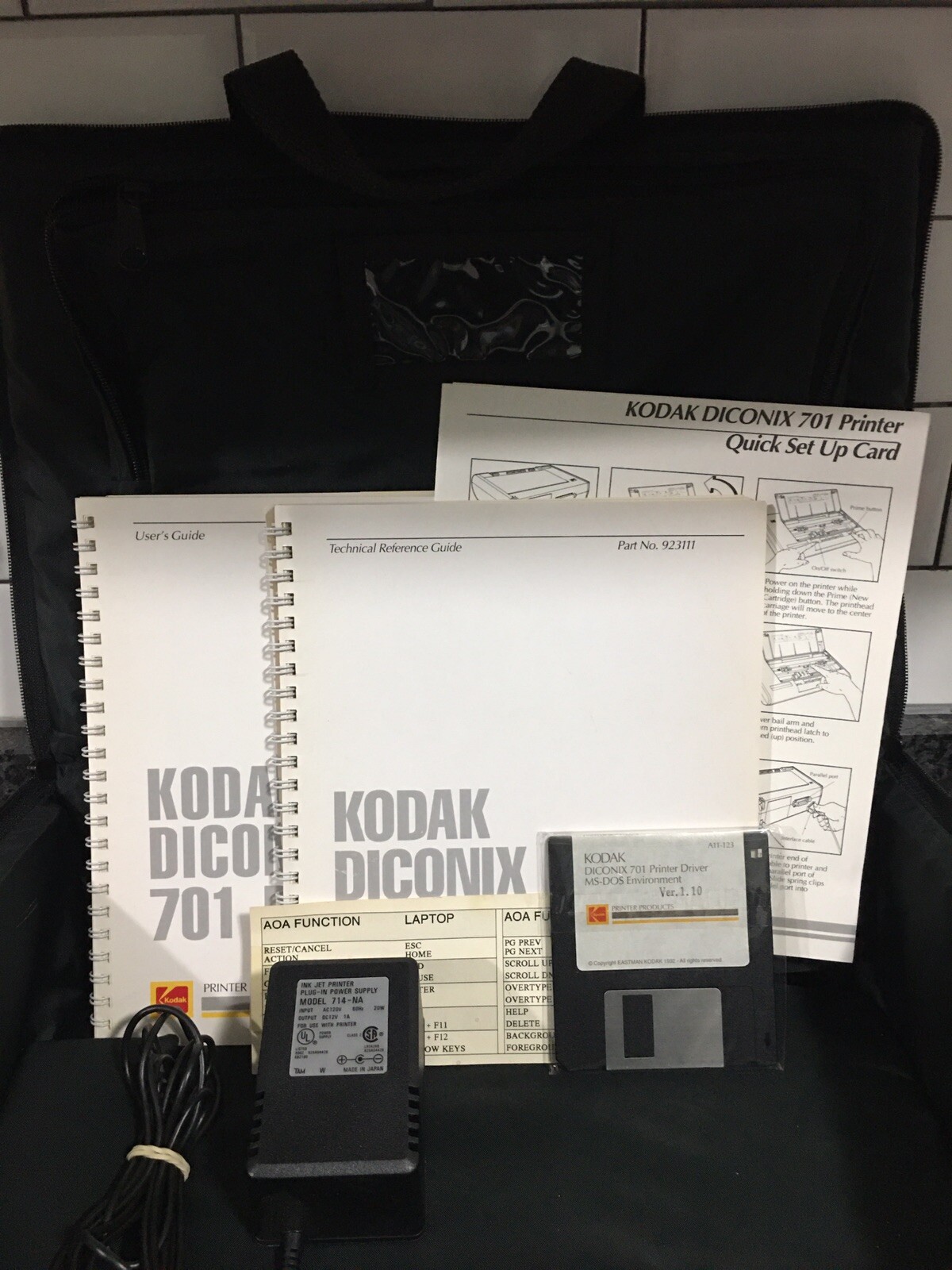Vintage rare Kodak Diconix Printer, Printhead,case,manuals,Cable,power adapter