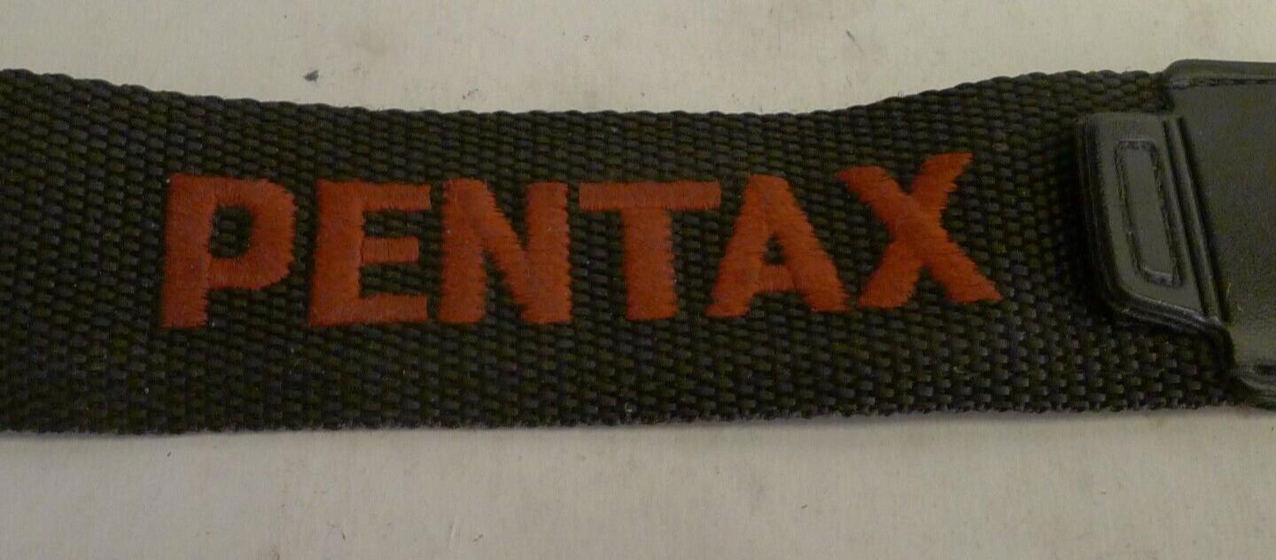 Pentax Adjustable Nylon 9/16″ Camera Neck Strap Black with Red Logo – S27