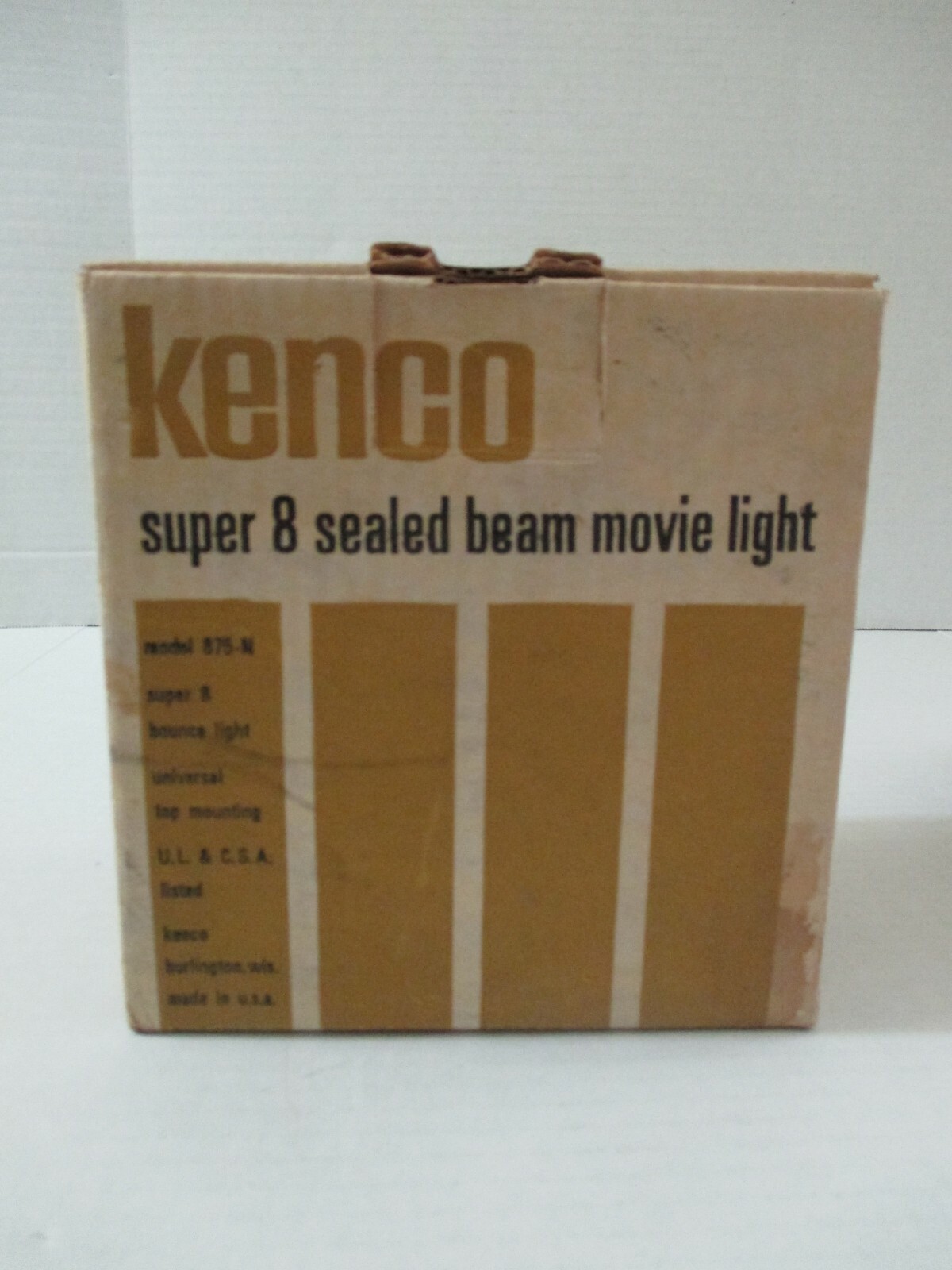 VINTAGE KENCO SUPER 8 SEALED BEAM MOVIE LIGHT MODEL 875-N UNIVERSAL TOP MOUNT
