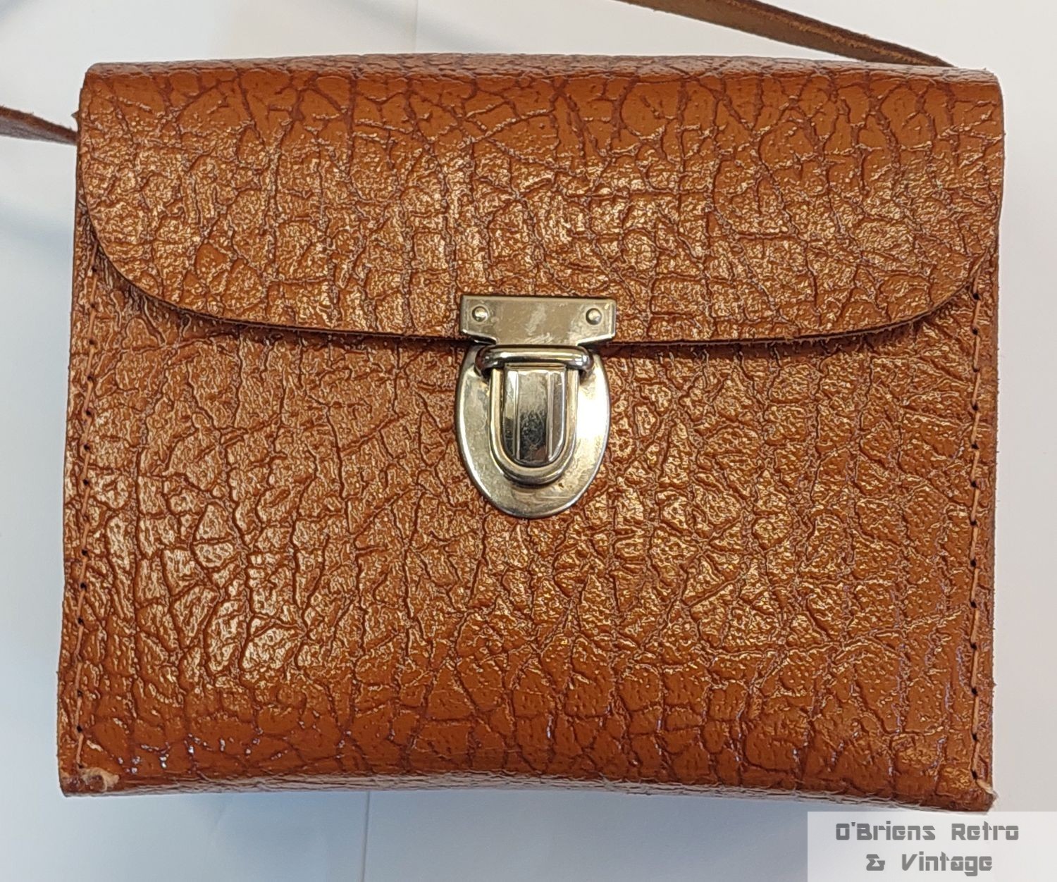 Vintage Brown Leather Camera Case – Clean Condition – Working Clasp –Extra Strap