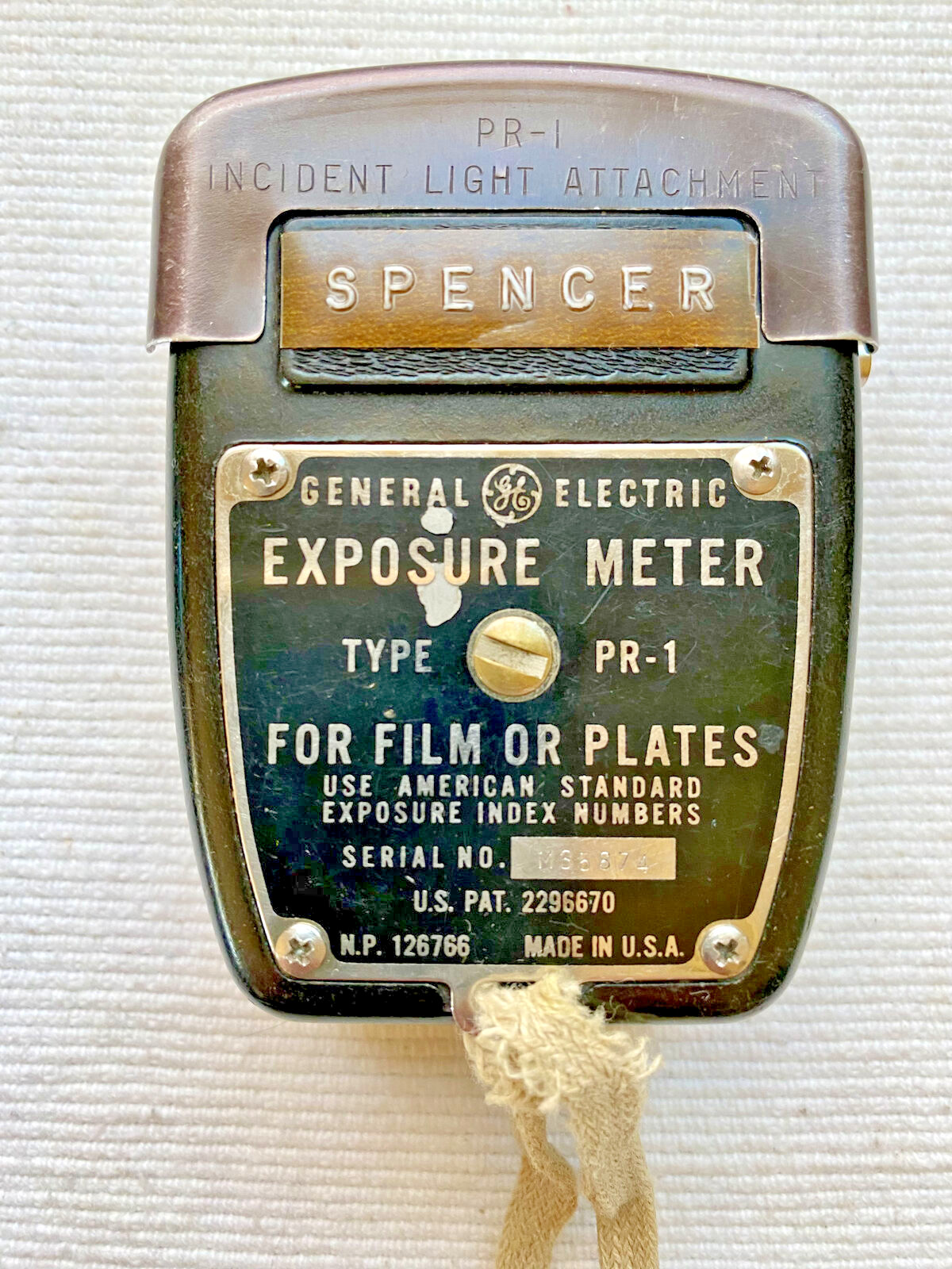 vntg 50s General Electric GE Exposure Meter, model PR-1, leather case, 2 manuals
