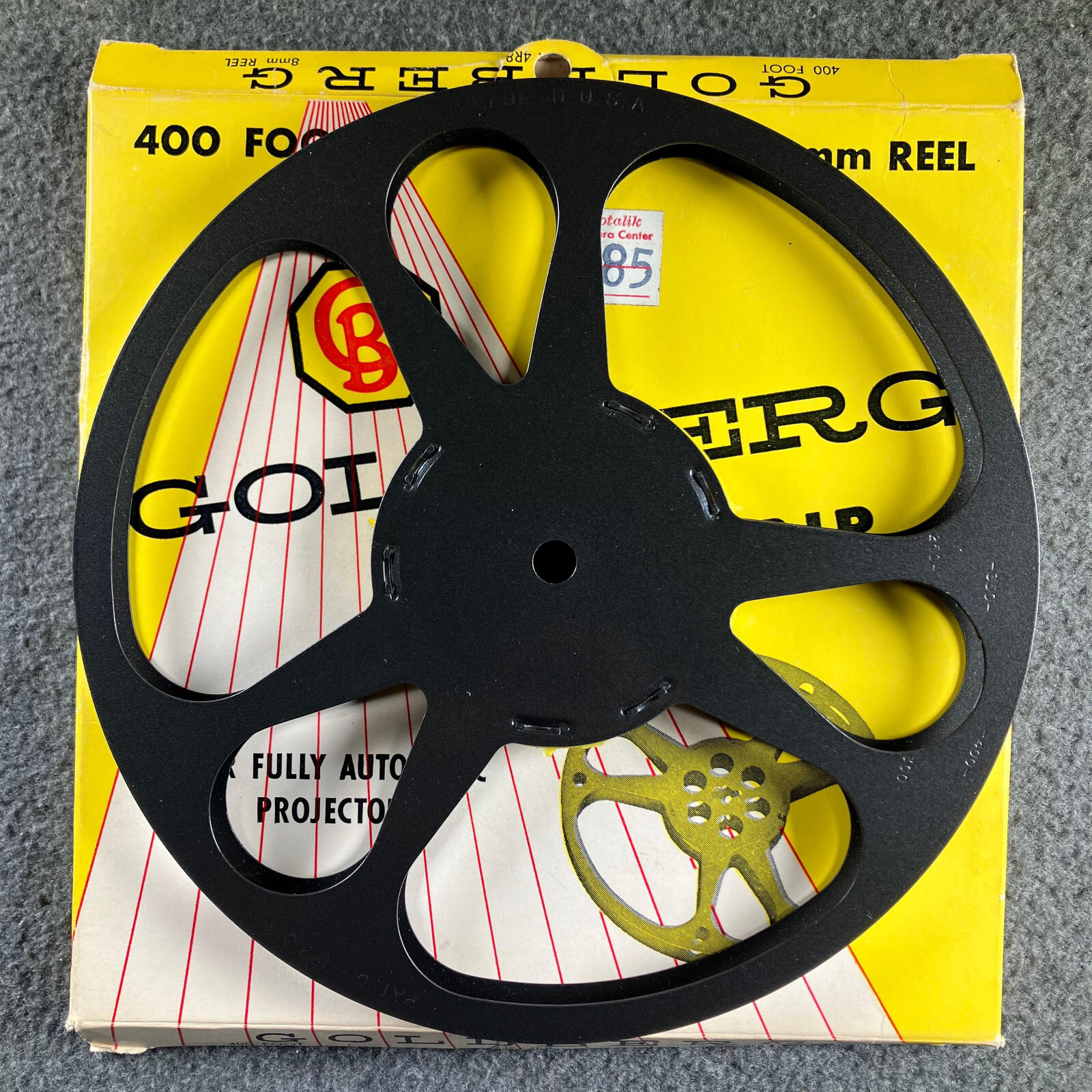 Goldberg Filmgrip 400-foot 8mm reel – new old stock No. 4R8 – box NOS [D]
