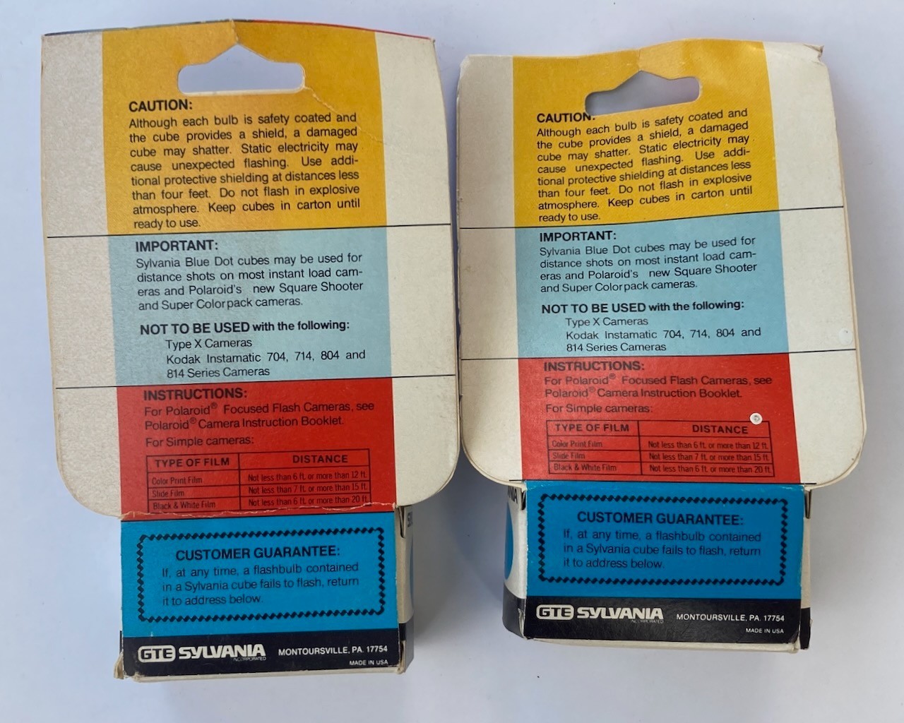 2 BOXES Sylvania Blue Dot Hi-Power Flash Cubes (4 Cubes) (16 Flashes)