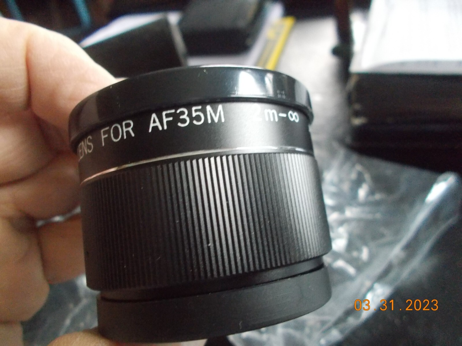 Unused DeJur Aux Lens Set for Canon AF35M: Telephoto and Wideangle, in Case