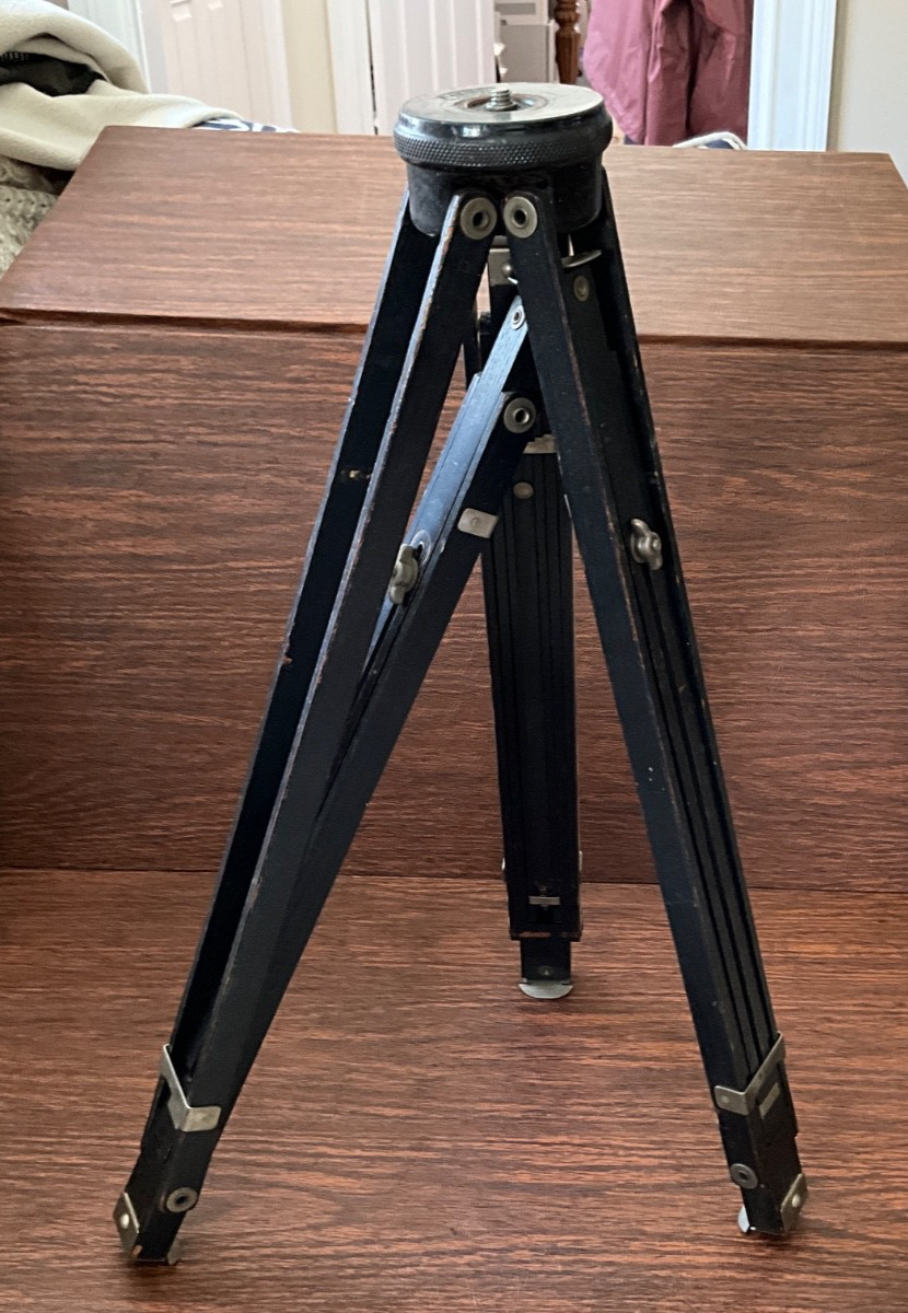 ANTIQUE WOOD TRIPOD , 48” foldable (3 Fold) with expandable section Zeiss Ikon