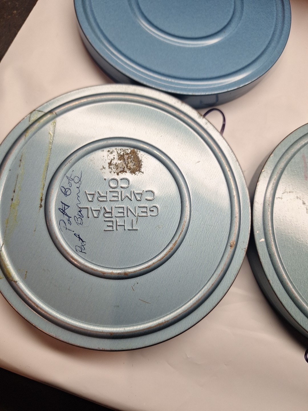 3 Compco Corp. Regular 8mm Blue Metal Reel & Canister 5″ Diameter