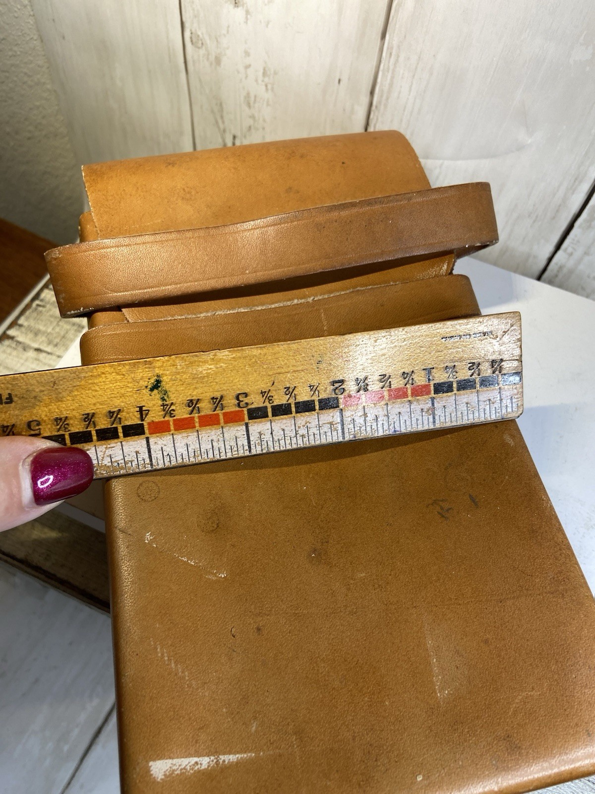 Antique Old Camera Case Paloroid Leather Folding Brown Original