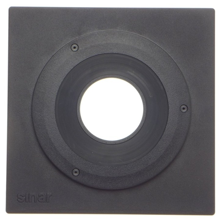 SINAR 4×5 SWISS CAMERA LENS BOARD MINT BLACK PERFECT WORKING ORDER FITS P2 P