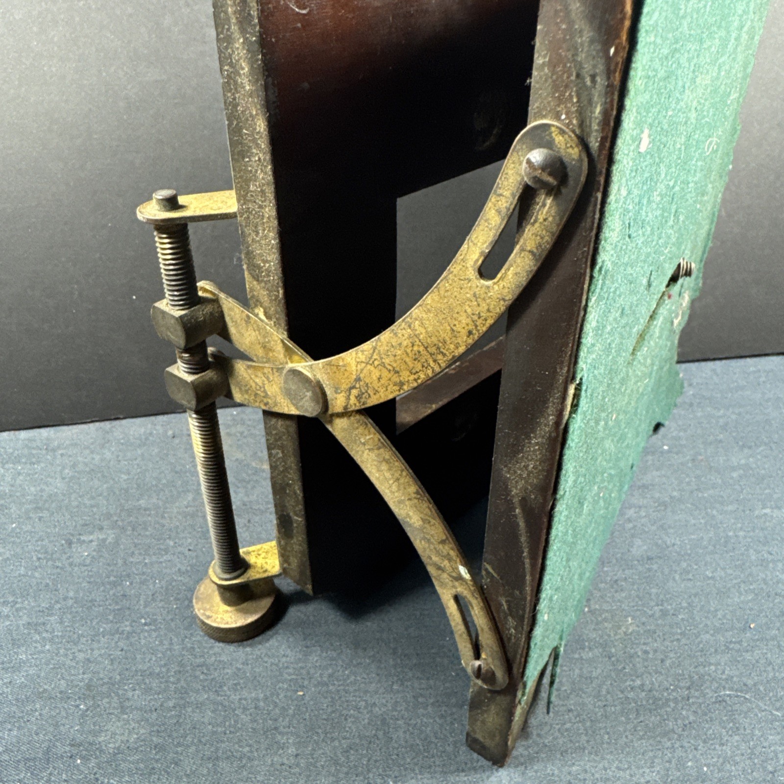 Heavy Duty Wood and Brass Antique Camera Tilting Tripod Head Ultra Large Format