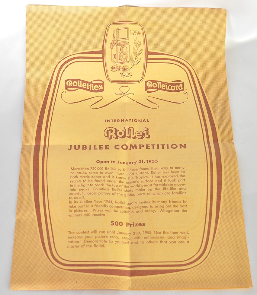 Rolleiflex 1954 International Rollei Jubilee Competition+Rolleiflex 1954 Sticker