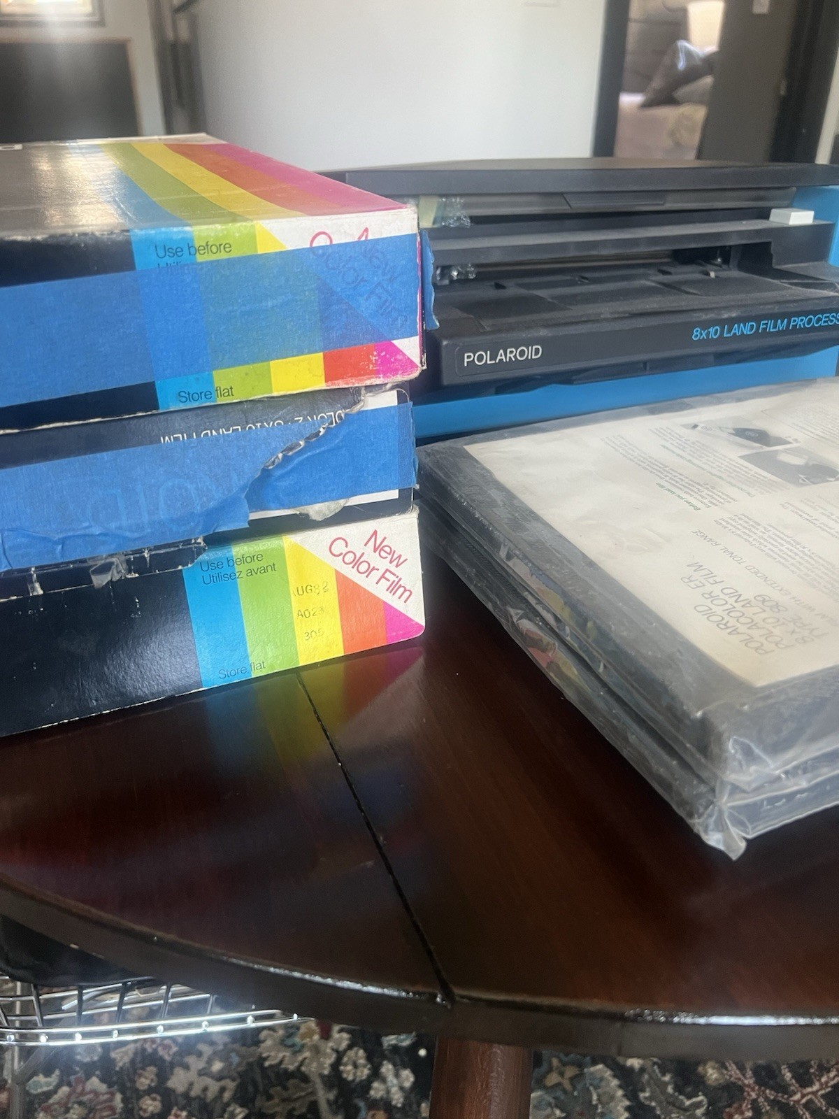 Polaroid 8×10 Land Film Processor + 3 Film Holders + 3 Boxes Type 809 Film