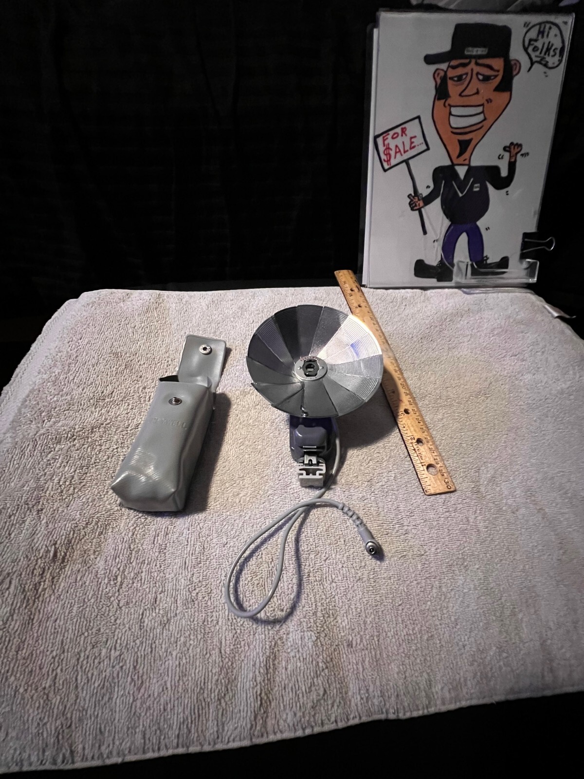HONEYWELL TILT-A-MITE Camera FLASH Collapsible FAN STYLE+CASE FAMOUS GEORGEDIBIE