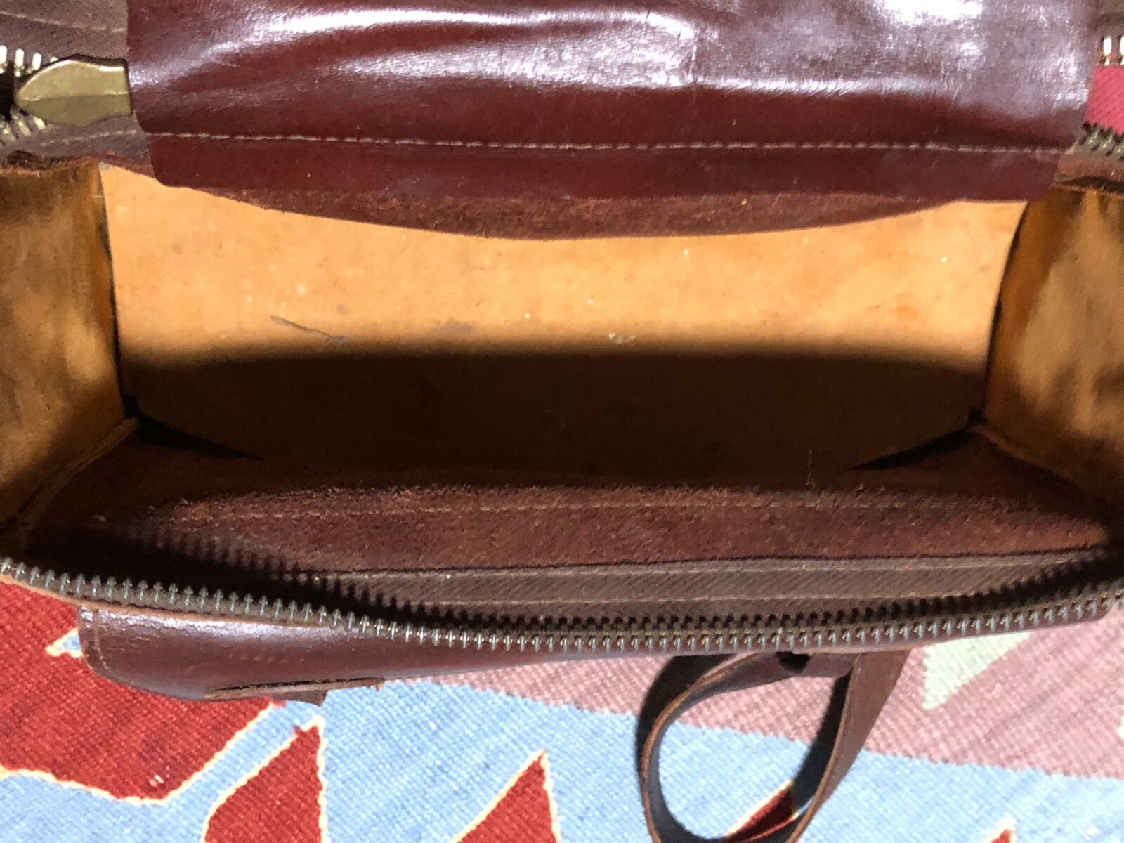 Vintage 60s Leather Camera Case Hard Shell Diamond Made in USA