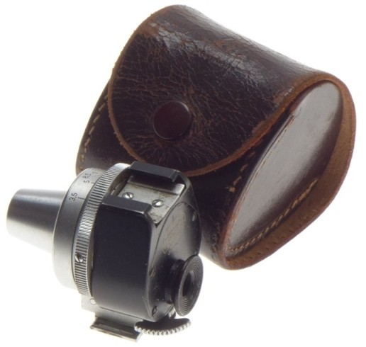 LEATHER CASED LEITZ LEICA UNIVERSAL MULTIFOCAL RANGEFINDER HOT SHOE VIEW FINDER
