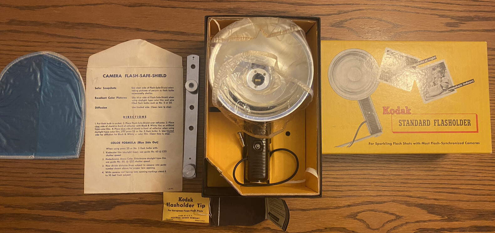 VINTAGE Kodak Standard Flasholder With Original Box – No. 721 Brown