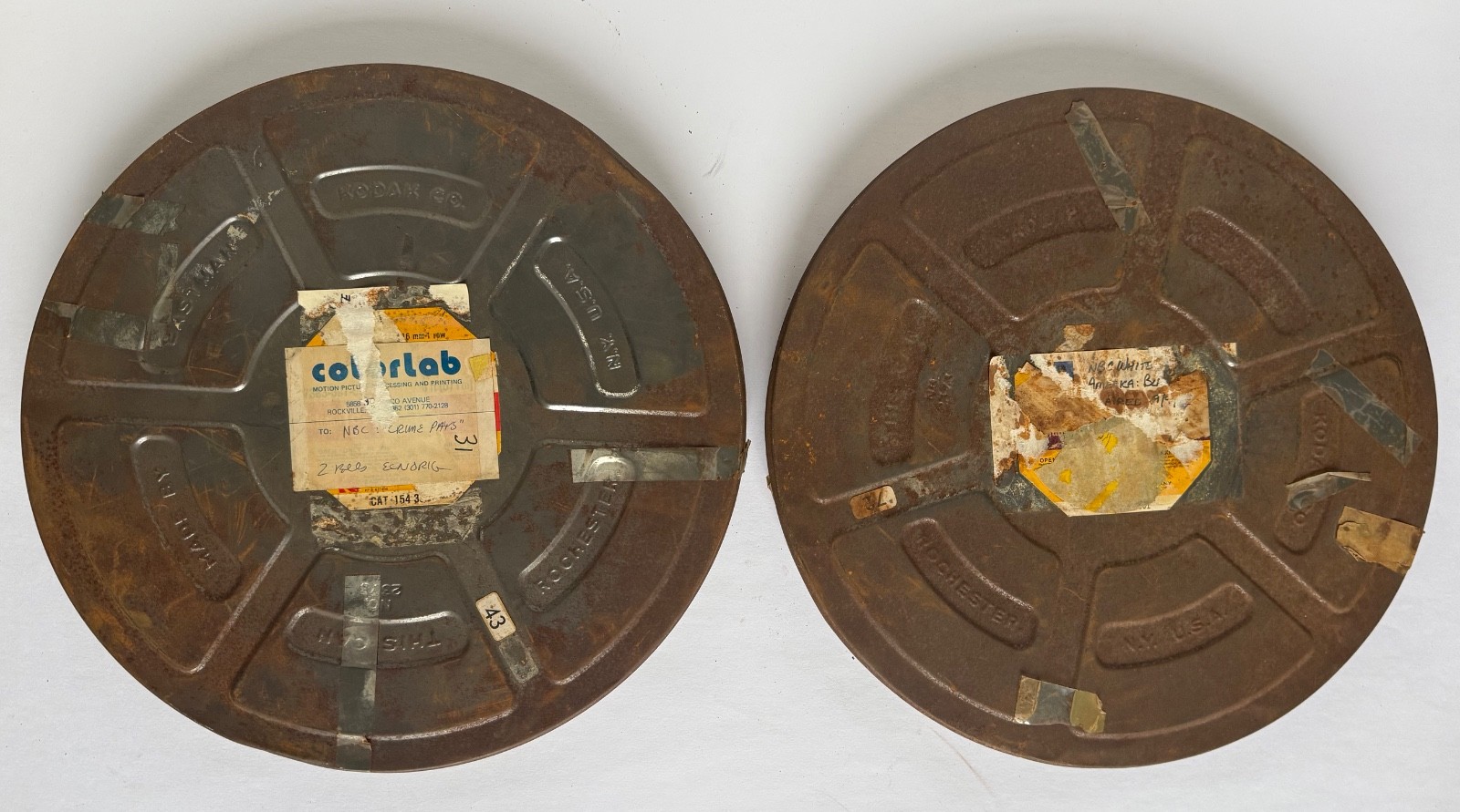 Lot of vintage film reels and cans MPE 16mm 35mm Kodak 2373