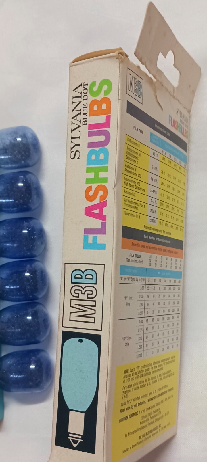 SYLVANIA BLUE DOT FLASHBULBS M3B COMPLETE 12 BULBS NEW SEE PICS