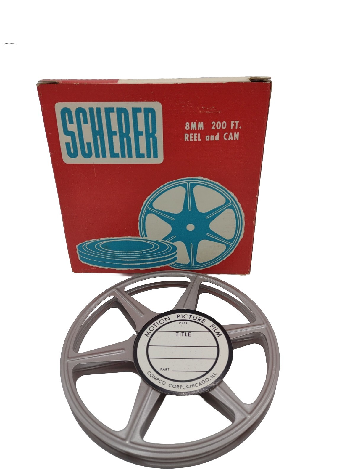Scherer 8 mm 200 ft. Reel and Can Set In Original Box