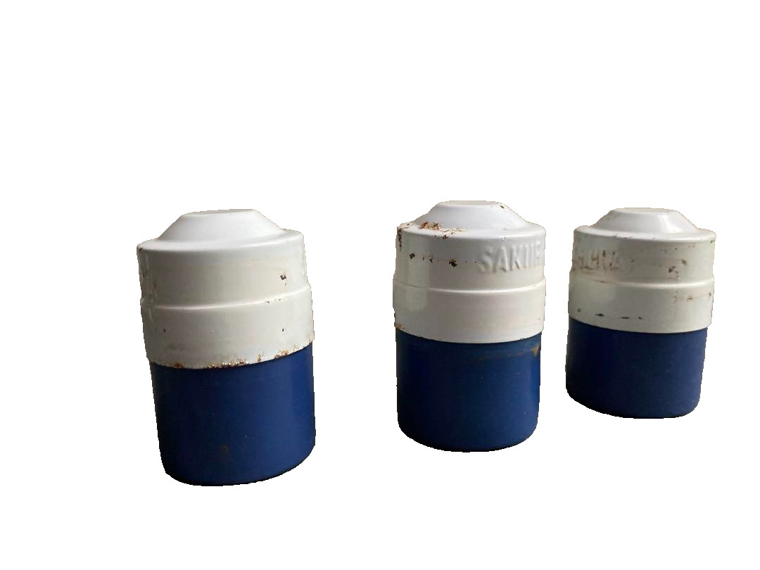 Vintage Sakura Film Case Set of 3 Aluminum Canister Showa Retro Japan 1970s Rare