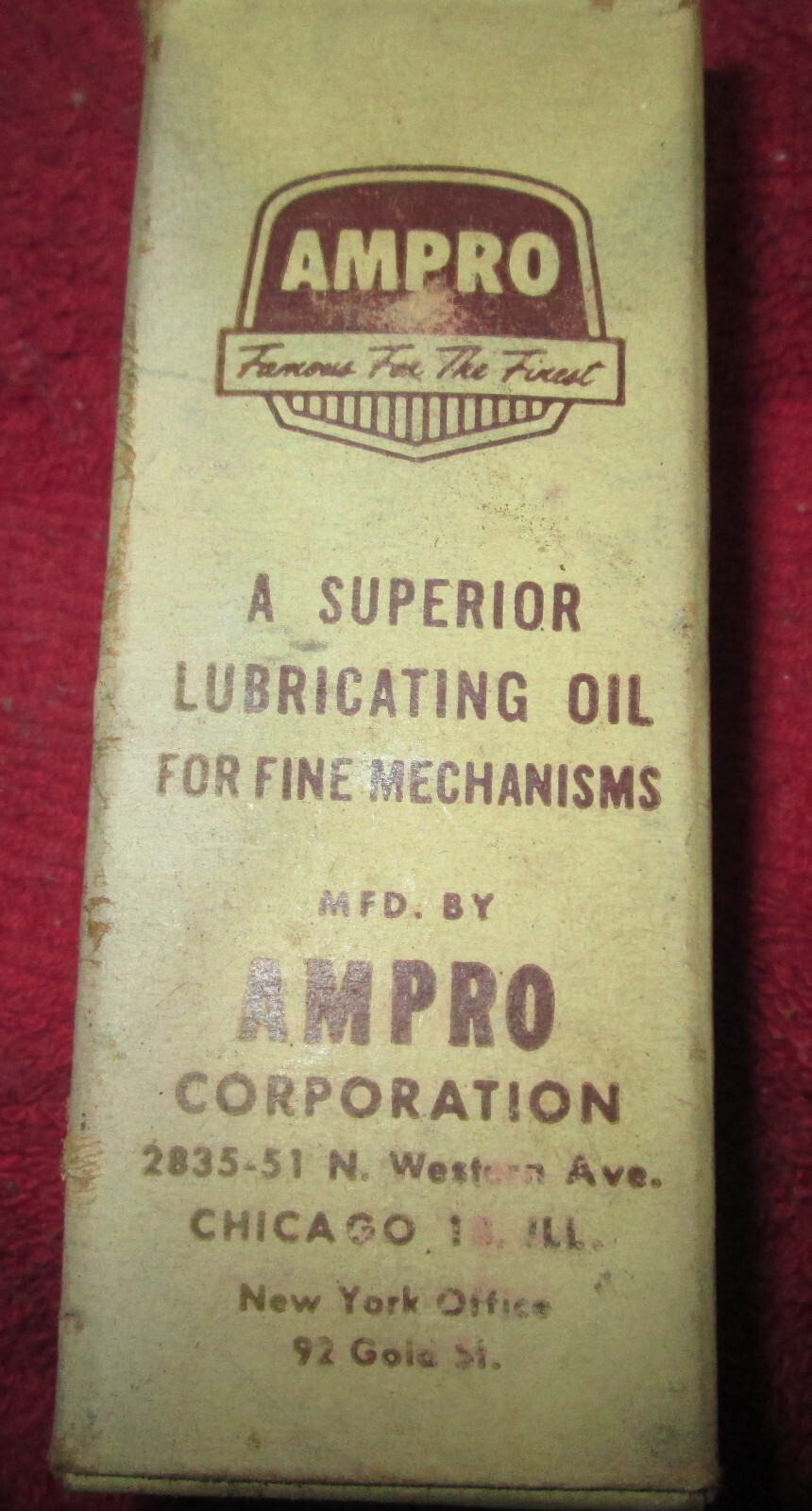 Vintage New AMPRO Movie Projector oil in Original box