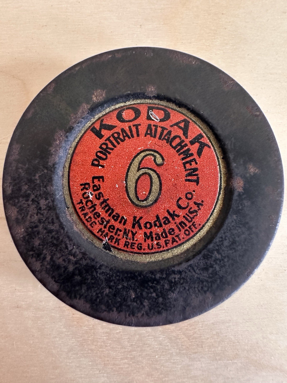Antique Kodak Portrait Attachment No 6 Camera Lens Filter Rochester NY Case