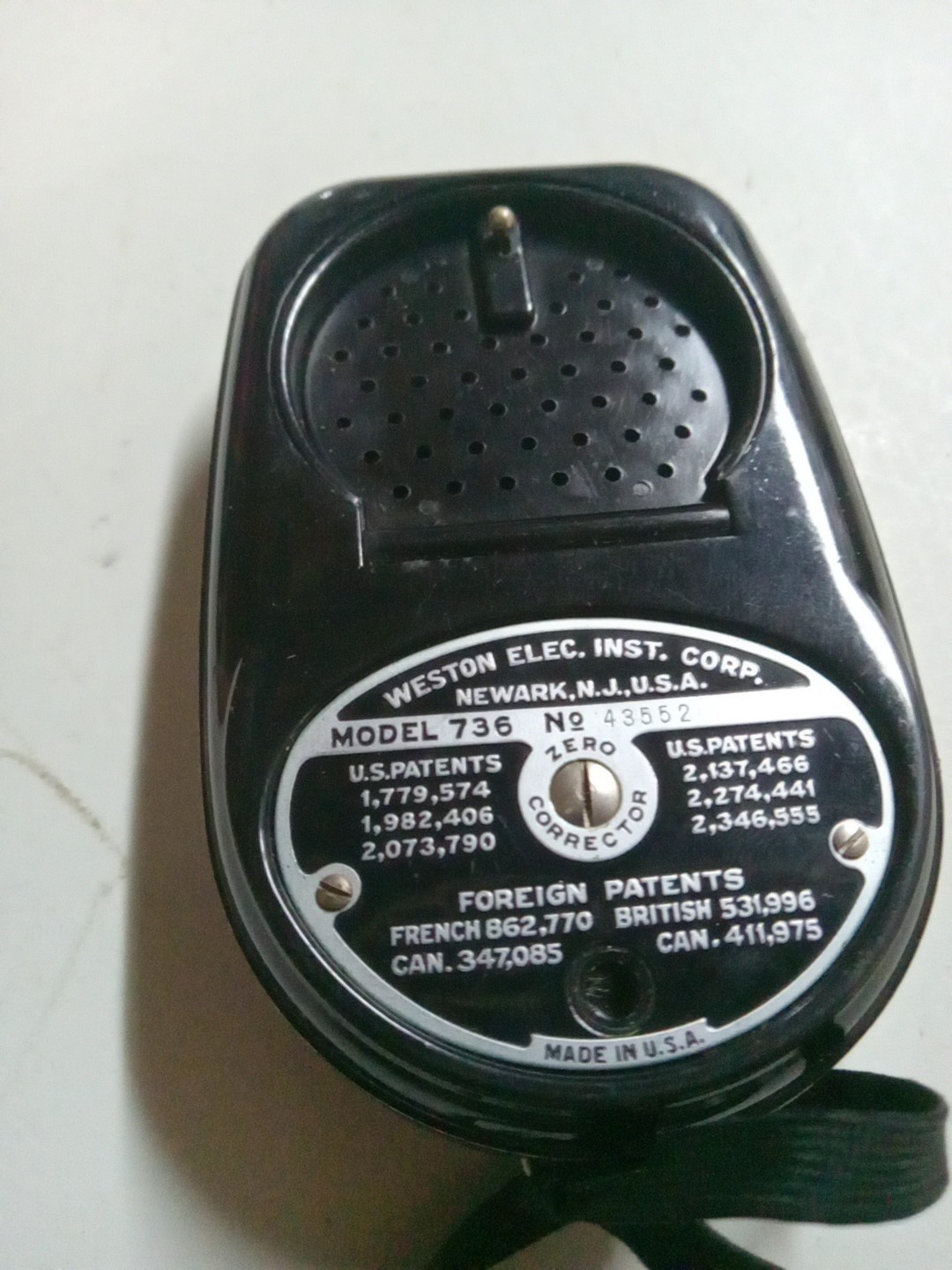 Weston Master II #736 Vintage Universal Exposure Light Meter Photo Accessory USA