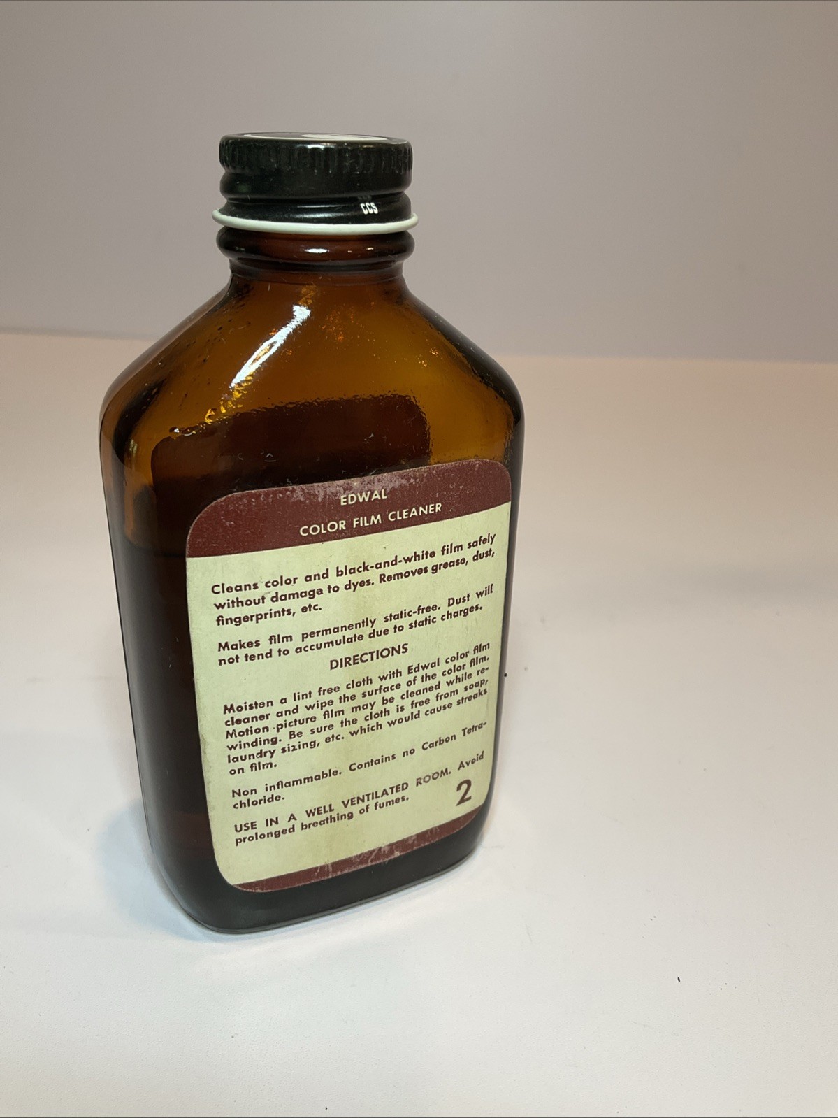Vintage Edwal Color Film Cleaner 4 OZ. 85% Full!