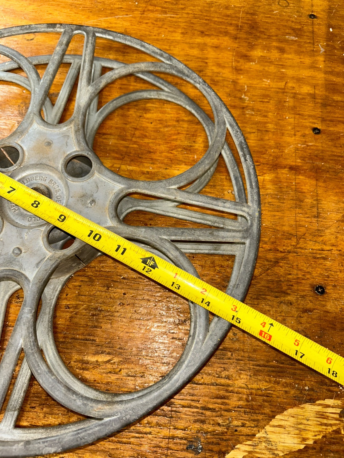 Vintage Goldberg Bros. Denver, CO 15″ 35mm Aluminum 4-Hole Film Reel
