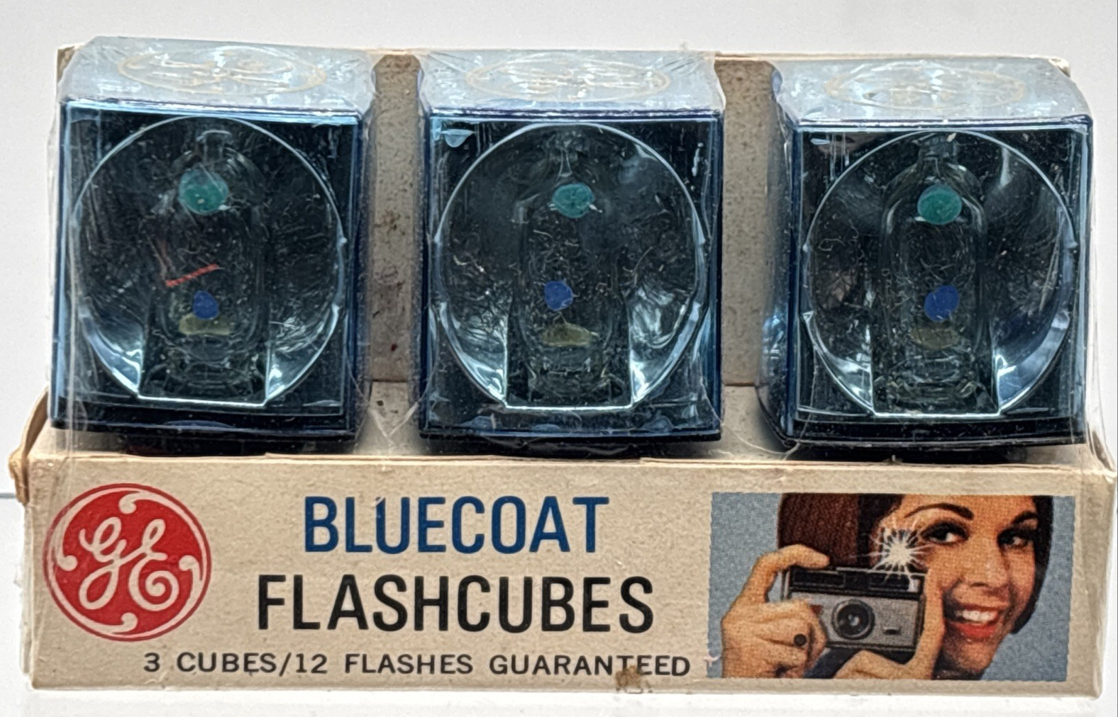 Vintage GE 1960’s Bluecoat Flashcubes SEALED Pack of 3 Cubes