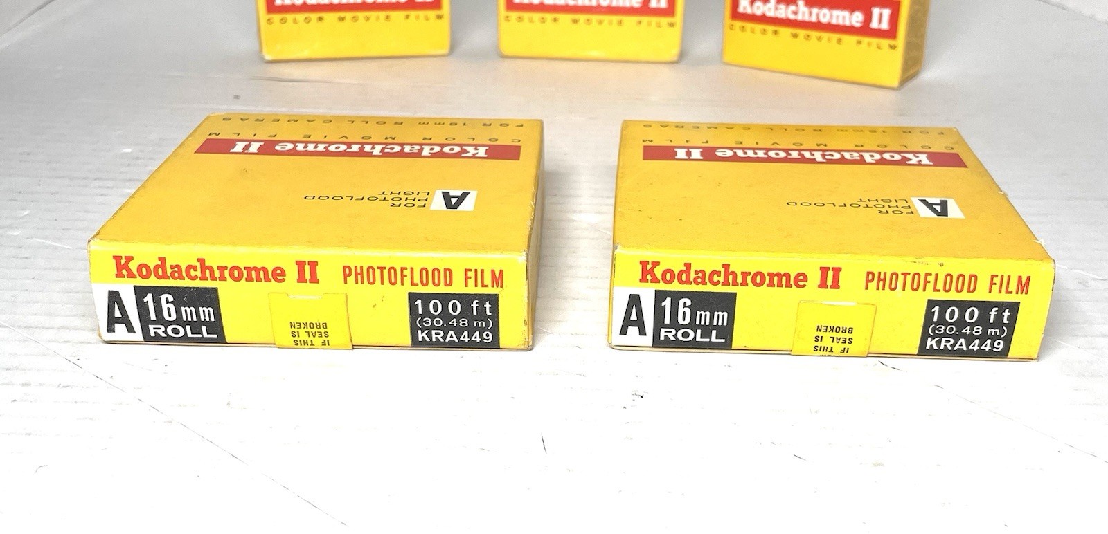 VINTAGE 5 LOT EXPIRED SEALED KODACHROME II MOVIE FILM 50ft 1972, 100ft 1965-66