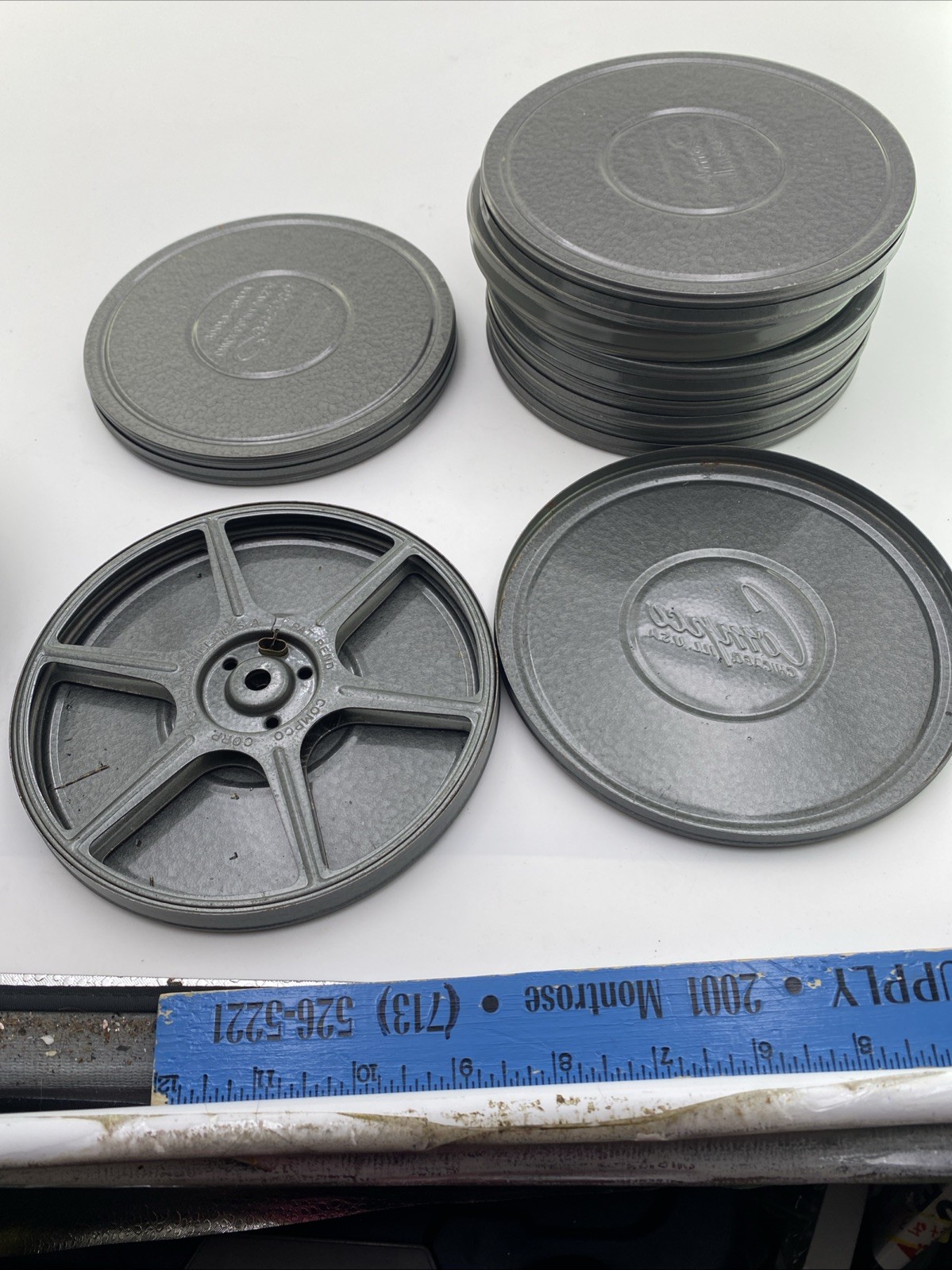 VTG LOT Compco Corp ++ Metal Film Canisters w/Home Movies