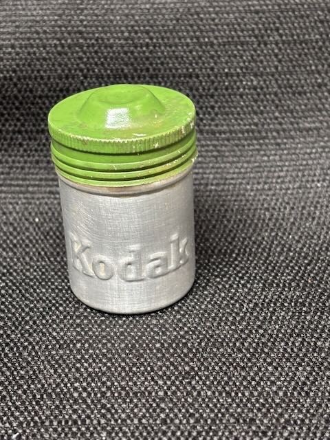 Vintage Kodak Film Canister Aluminum With Green Cap & Rubber Washer Seal – Rare!